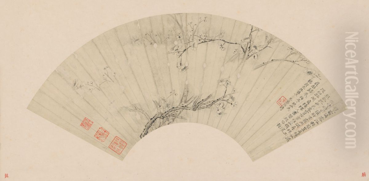 <<yuan ji mei hua tu shan>> Oil Painting by Shitao Daoji