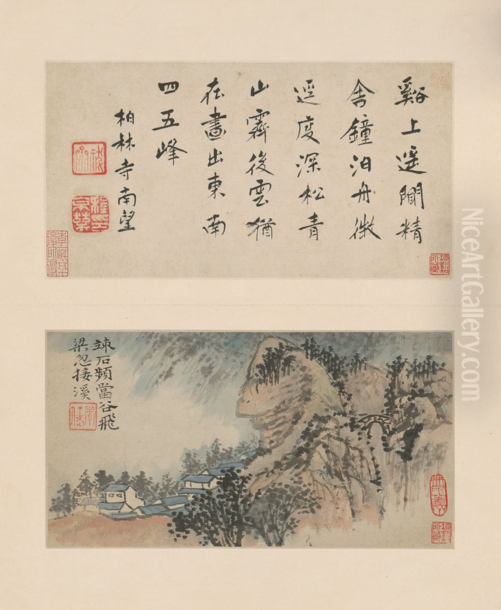 <<yuan ji shan shui tu ce>> Oil Painting by Shitao Daoji