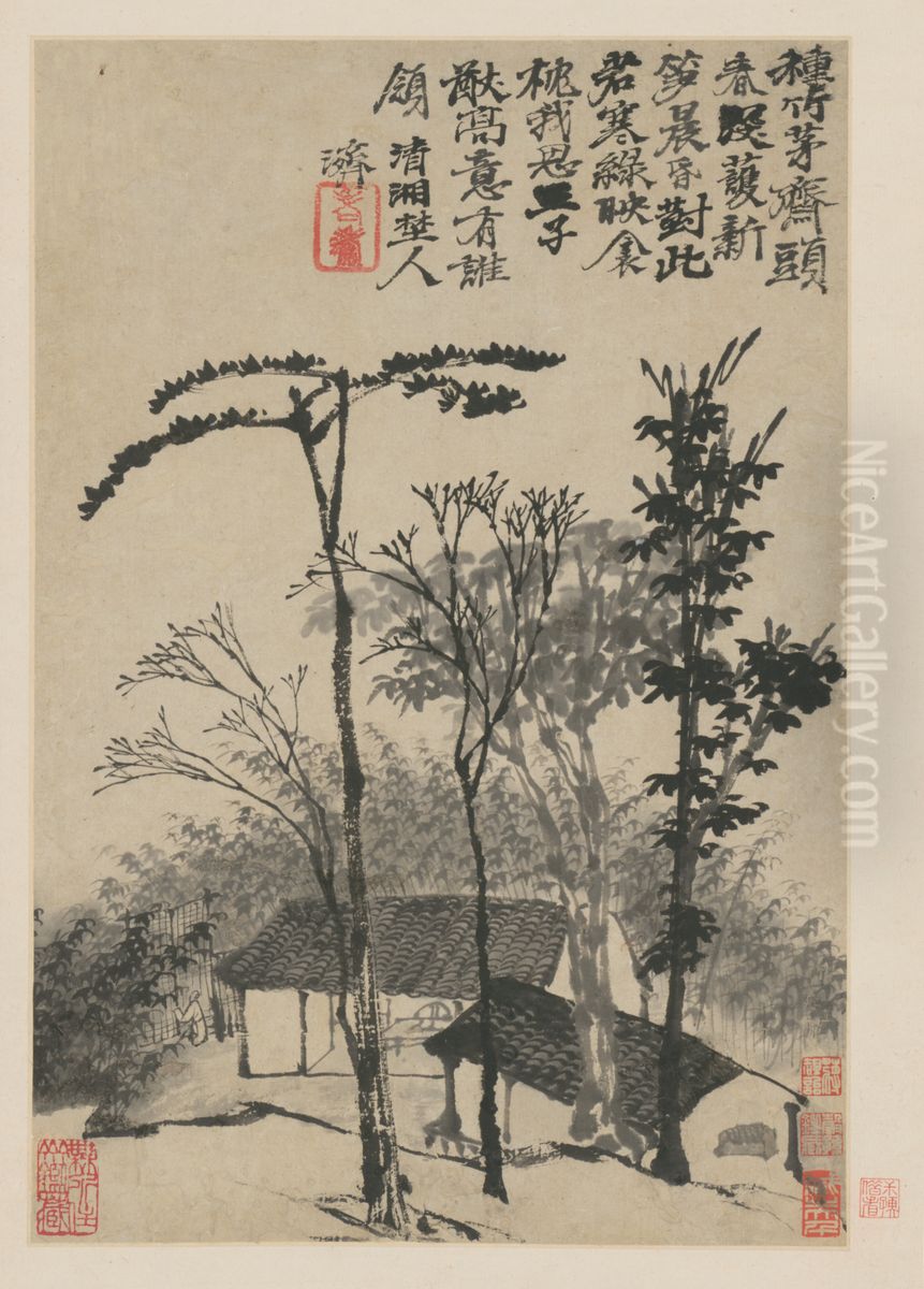 <<yuan ji huang shan you tu ce>> Oil Painting by Shitao Daoji