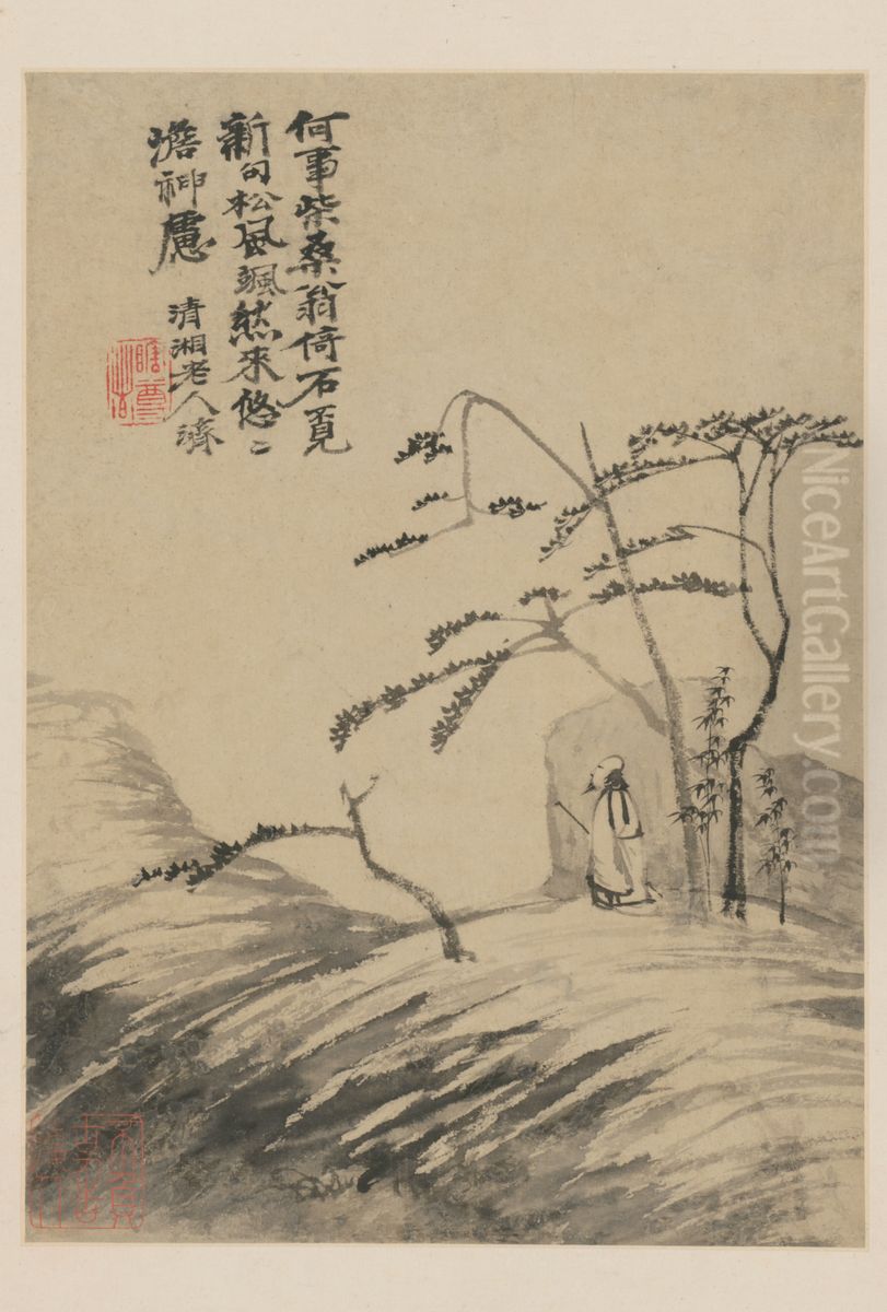 <<yuan ji huang shan you tu ce>> Oil Painting by Shitao Daoji