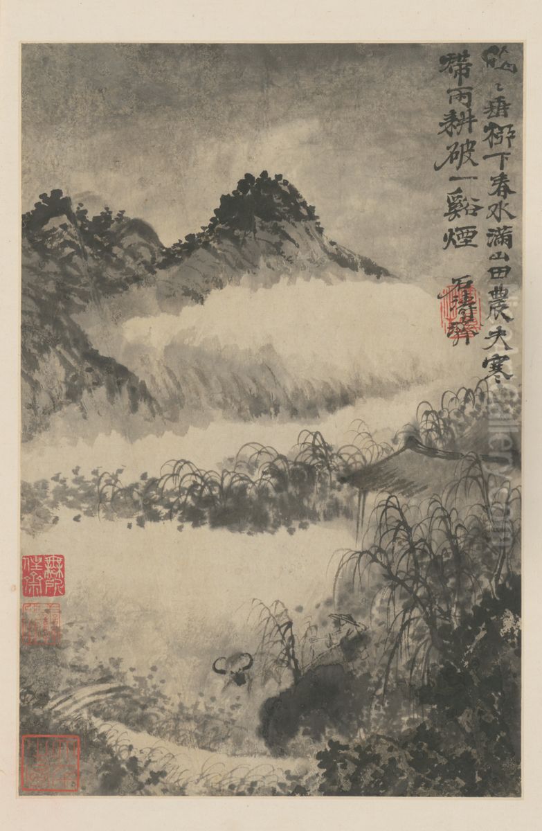 <<yuan ji huang shan you tu ce>> Oil Painting by Shitao Daoji