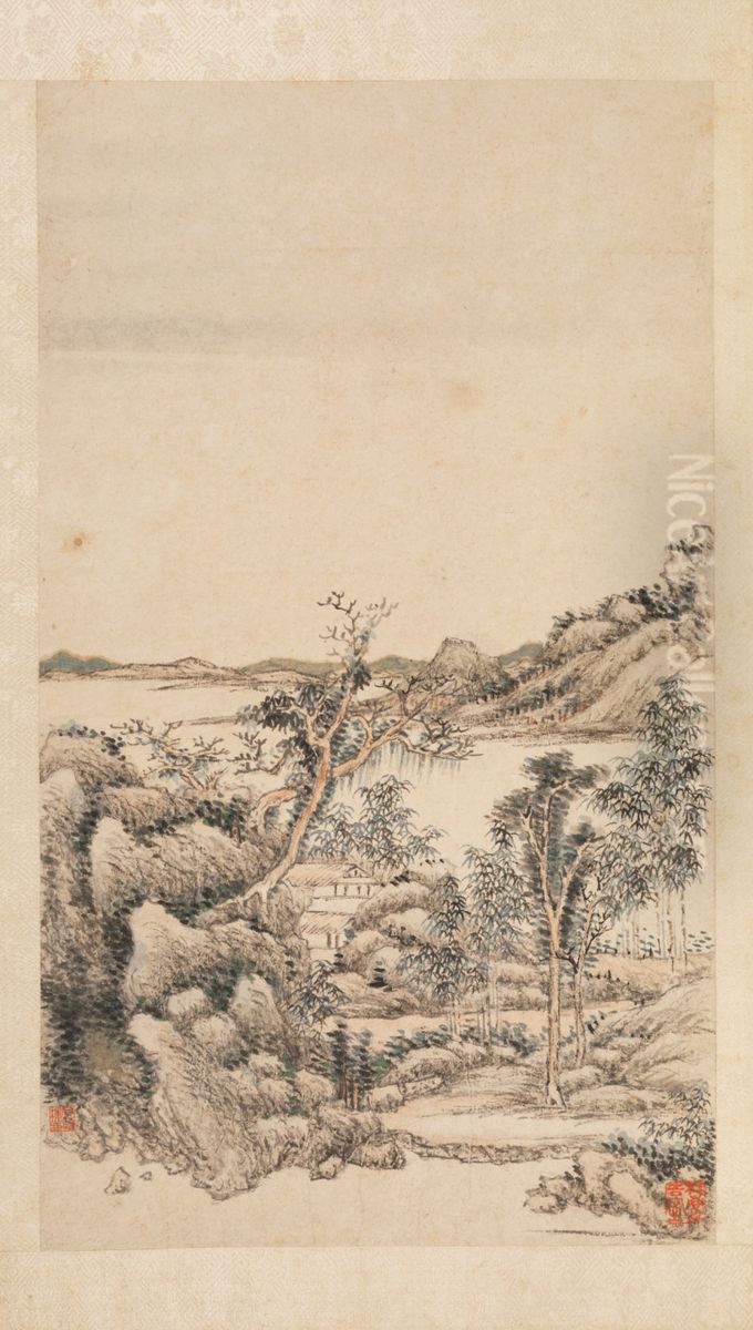 <<wang yuan qi shan shui ce>> Oil Painting by Wang Yuanqi