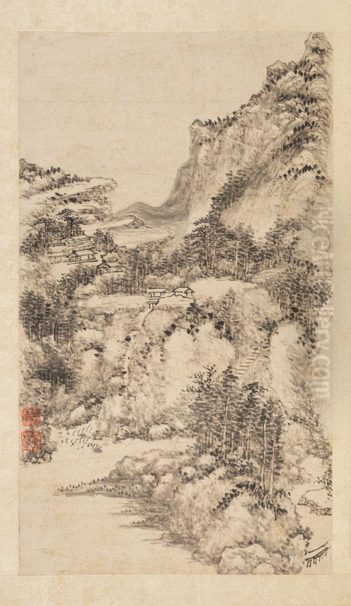 <<wang yuan qi shan shui ce>> Oil Painting by Wang Yuanqi