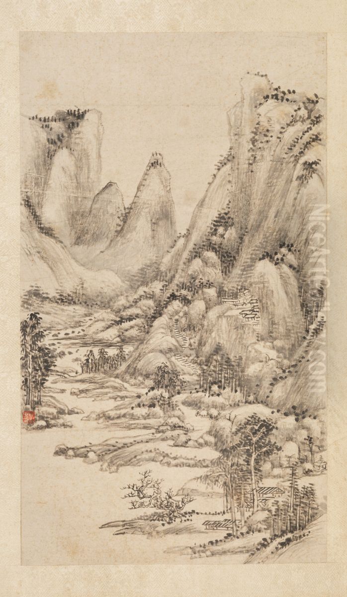 <<wang yuan qi shan shui ce>> Oil Painting by Wang Yuanqi