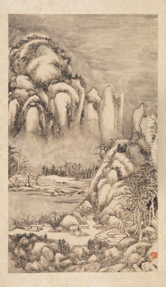 <<wang yuan qi shan shui ce>> Oil Painting by Wang Yuanqi