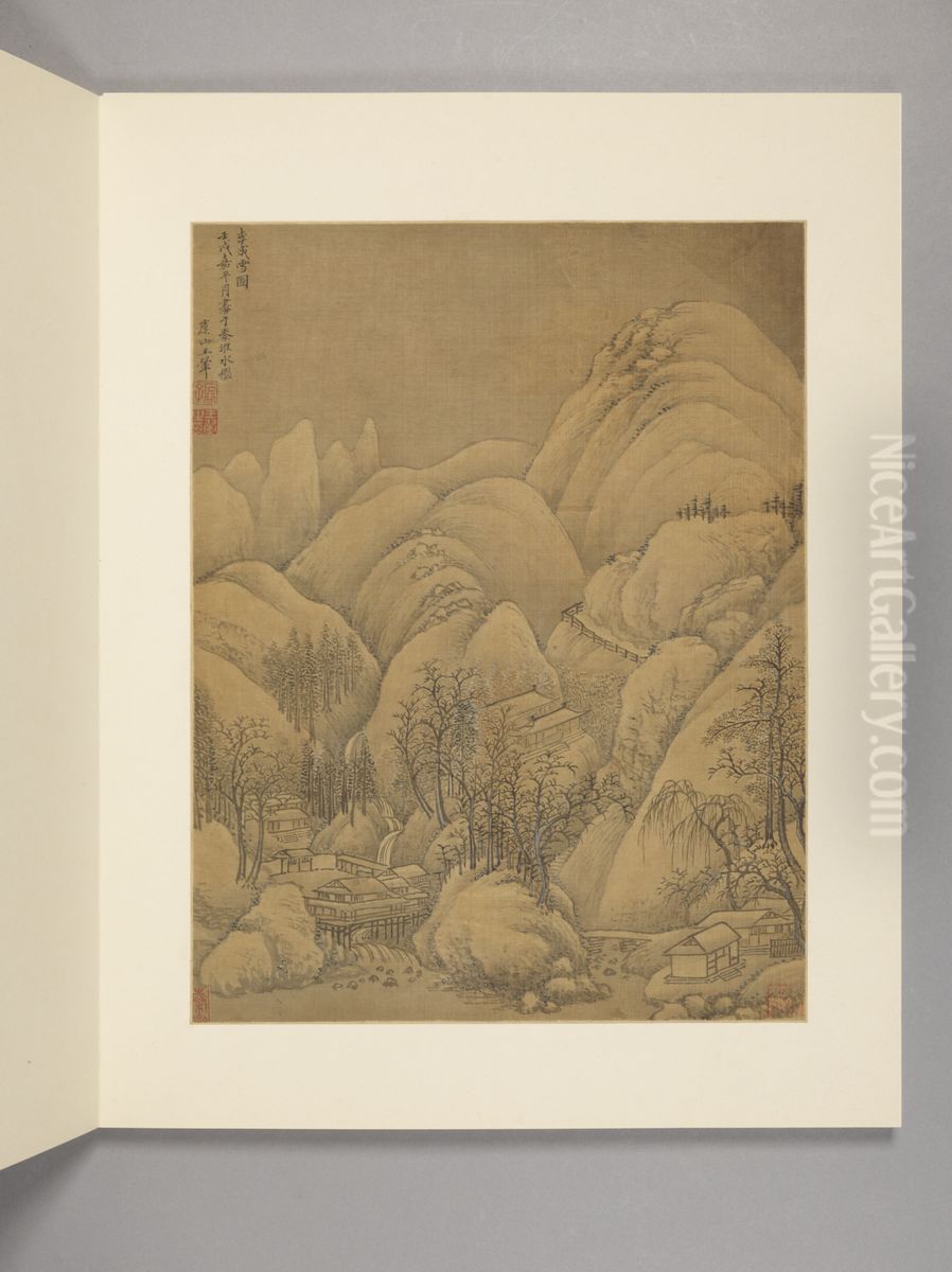 <<wang hui fang gu shan shui ce>> Oil Painting by Wang Hui