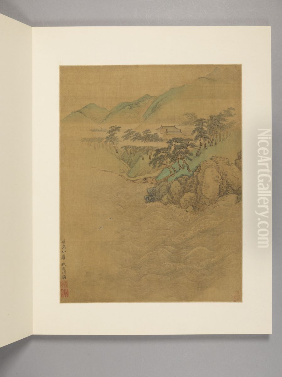 <<wang hui fang gu shan shui ce>> Oil Painting by Wang Hui