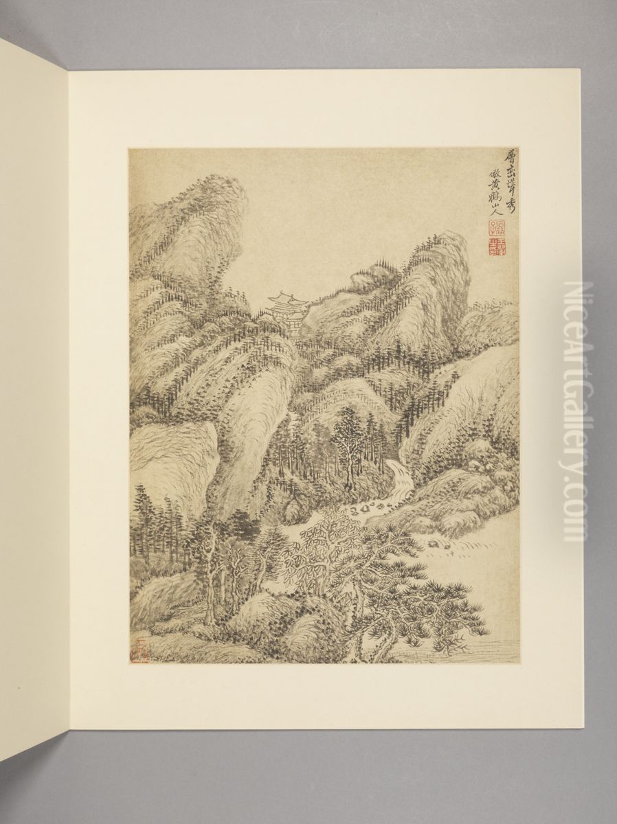 <<wang hui fang gu shan shui ce>> Oil Painting by Wang Hui