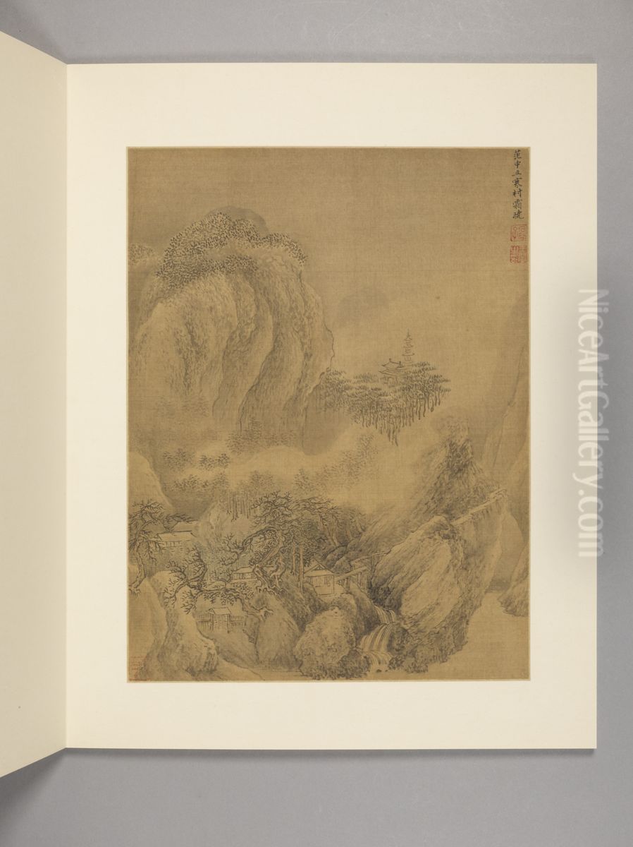 <<wang hui fang gu shan shui ce>> Oil Painting by Wang Hui