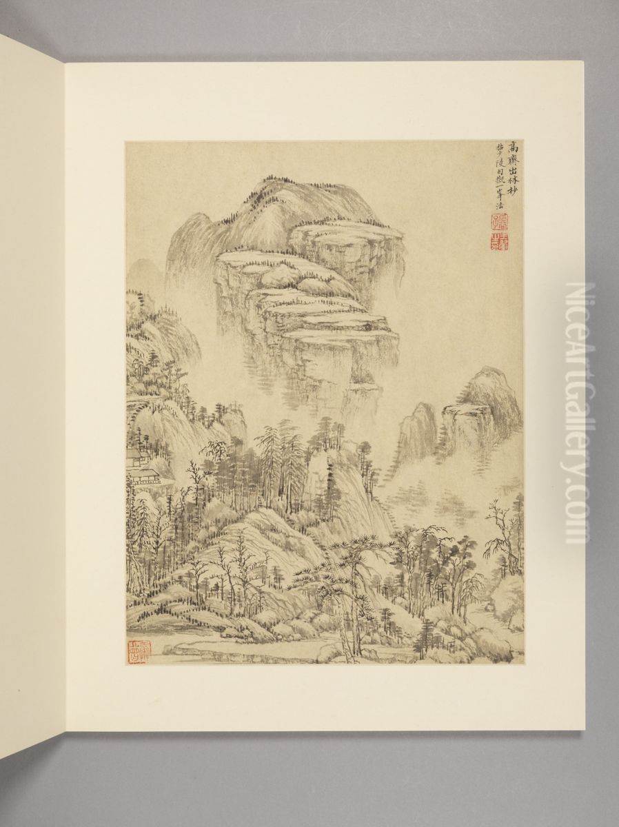 <<wang hui fang gu shan shui ce>> Oil Painting by Wang Hui