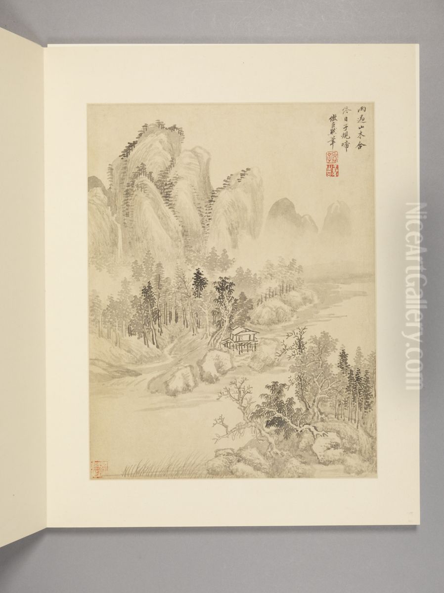 <<wang hui fang gu shan shui ce>> Oil Painting by Wang Hui