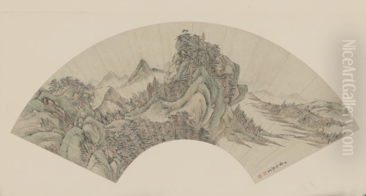 <<dong gao shan shui shan mian>> Oil Painting by Dong Gao