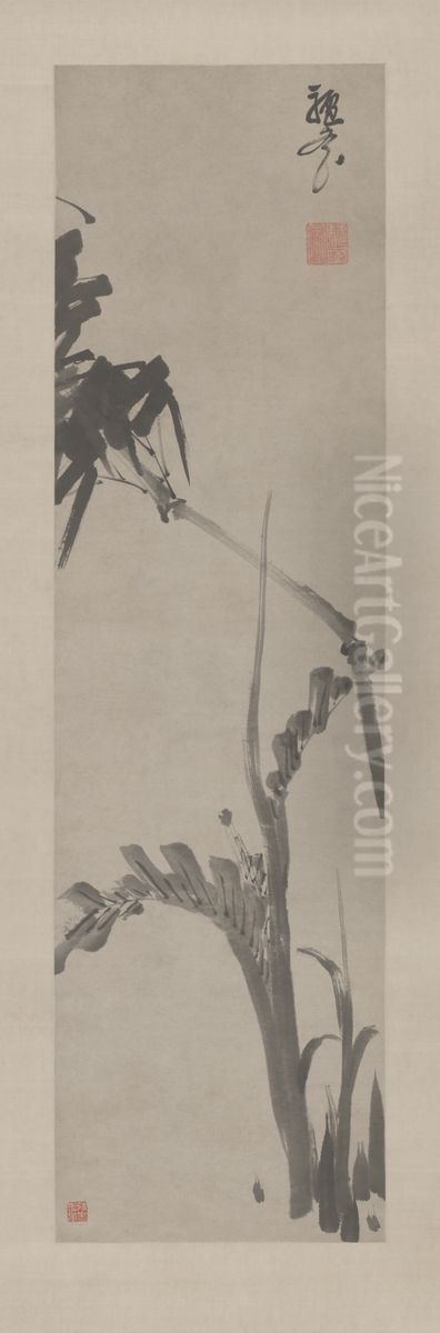 <<zhu da zhu jiao tu zhou>> Oil Painting by Bada Shanren