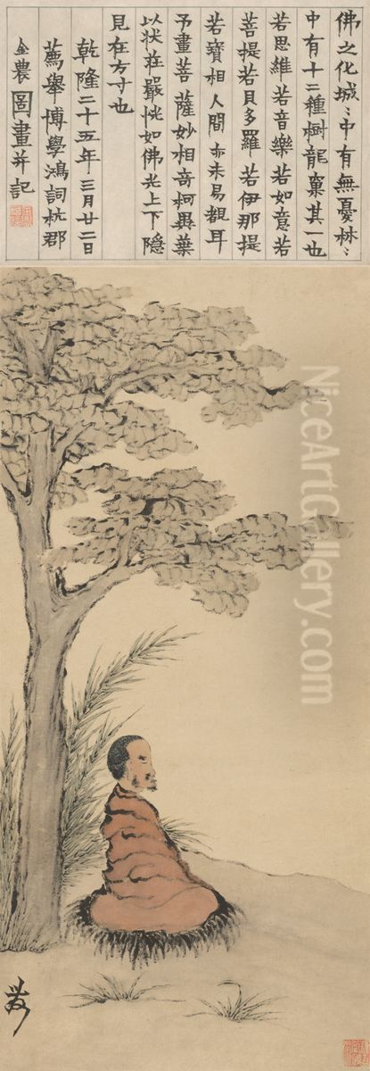 <<jin nong long ke shu xia fu xiang zhou>> Oil Painting by Jin Nong