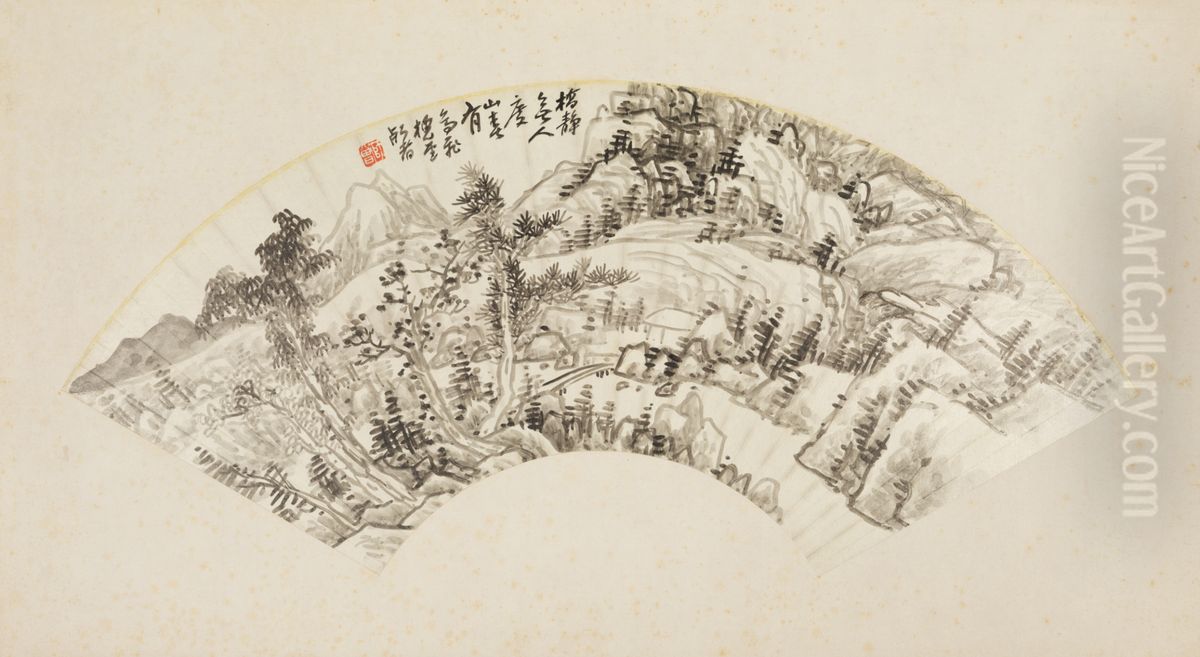 <<chen heng ke shan shui tu shan mian>> Oil Painting by Chen Shizeng