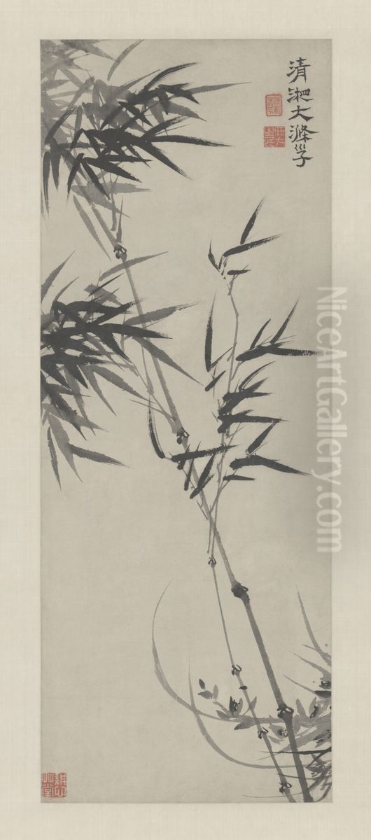 <<shi tao zhu lan tu zhou>> Oil Painting by Shitao Daoji