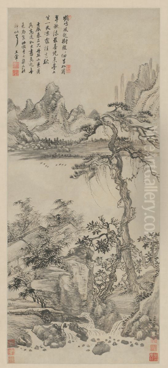 <<wang hui fang ke jiu si xiao jing zhou>> Oil Painting by Wang Hui