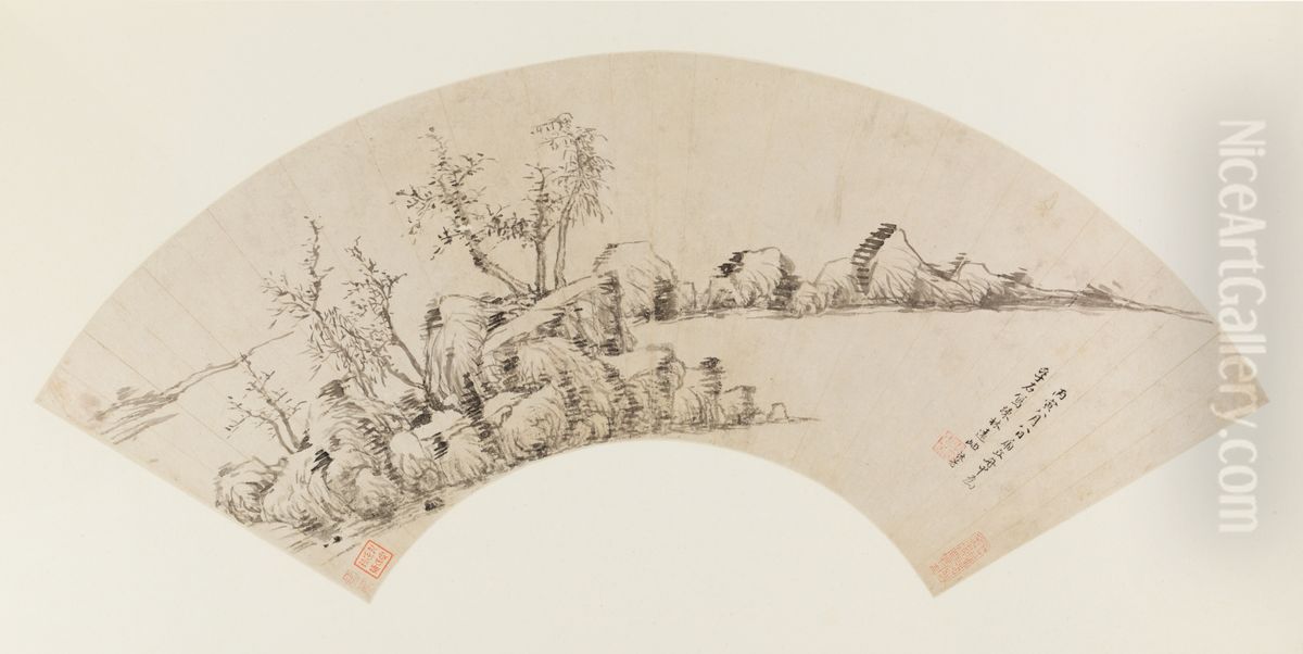 <<li liu fang shu lin yuan xiu tu shan>> Oil Painting by Li Liufang