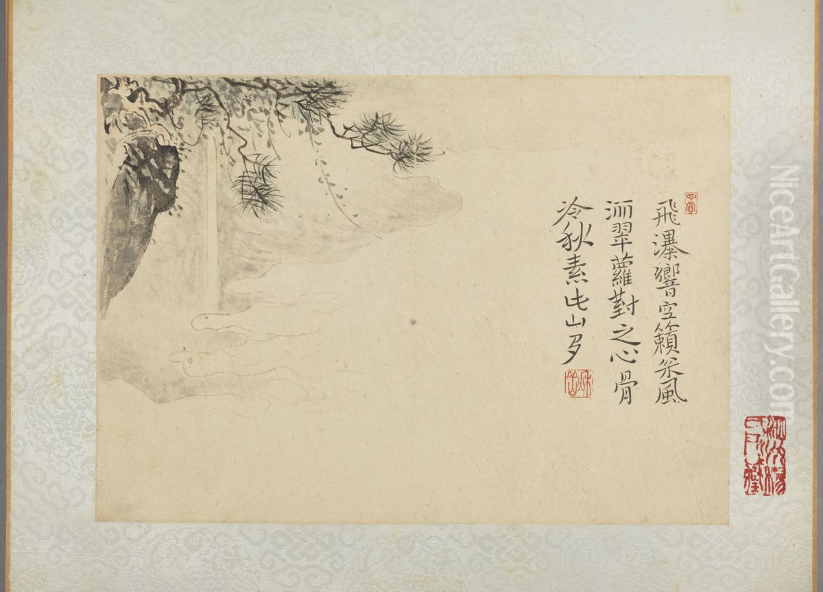 <<hua nie shan shui ce>> Oil Painting by Hua Yan