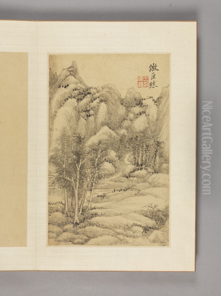 <<wang yuan qi shan shui ce>> Oil Painting by Wang Yuanqi