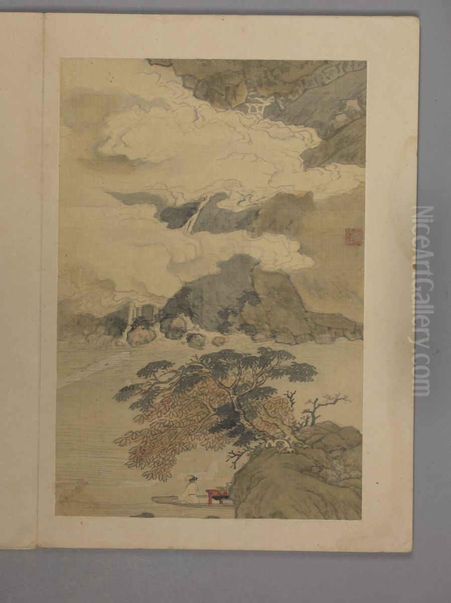 <<shao mi shan shui hua hui ce>> Oil Painting by Shao Mi