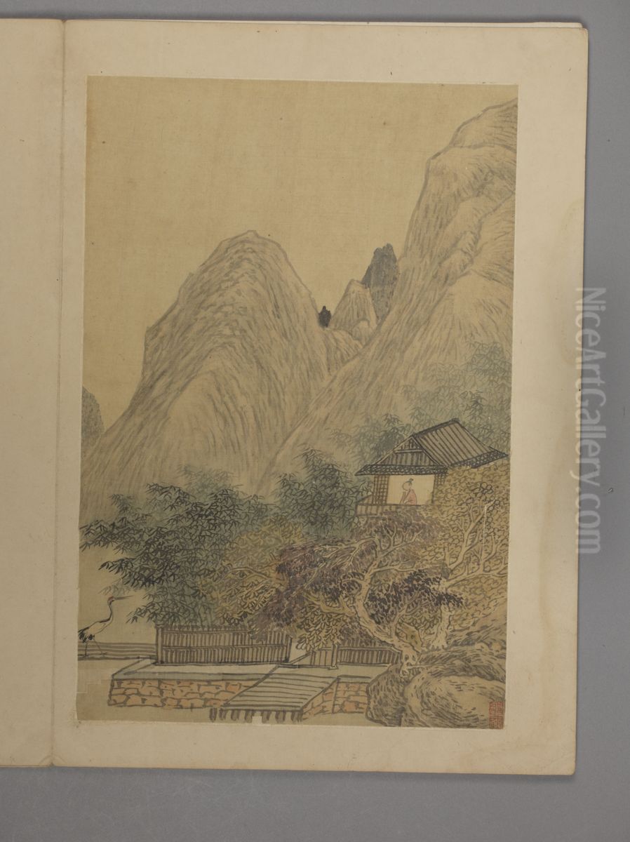 <<shao mi shan shui hua hui ce>> Oil Painting by Shao Mi