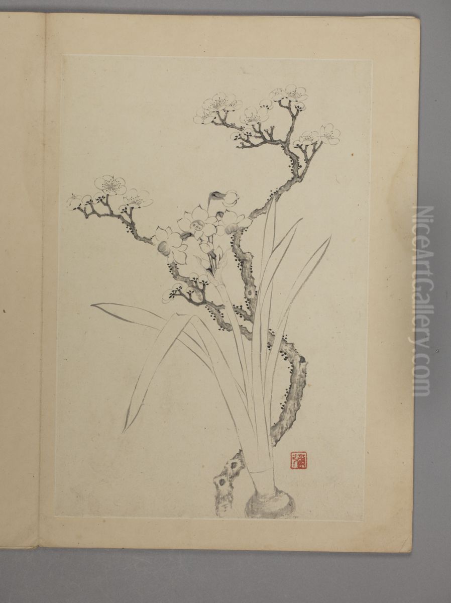 <<shao mi shan shui hua hui ce>> Oil Painting by Shao Mi