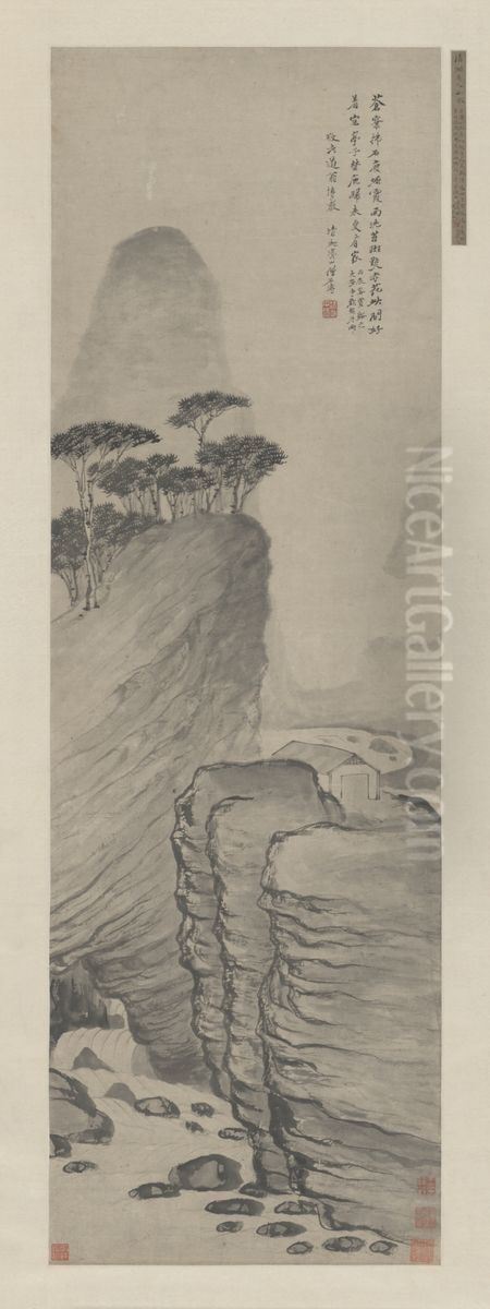 <<shi tao shan shui tu zhou>> Oil Painting by Shitao Daoji