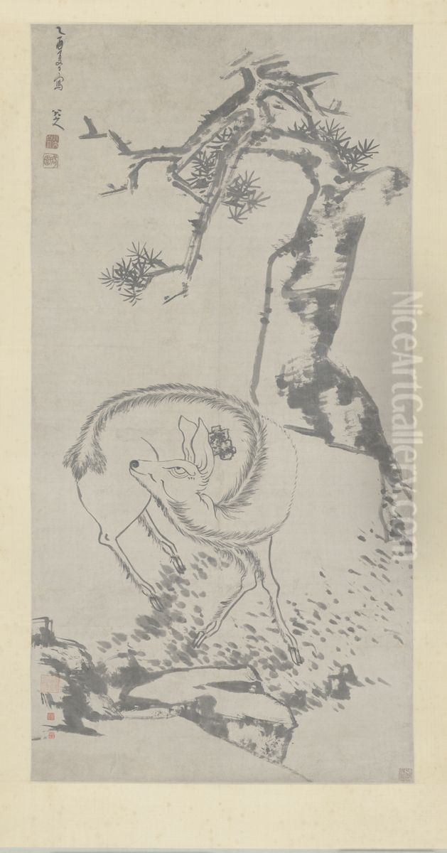 <<zhu da song lu tu zhou>> Oil Painting by Bada Shanren