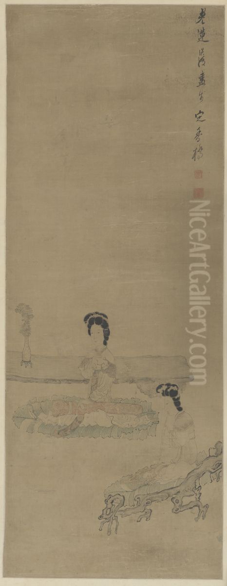 <<chen hong shou shi nu zhou>> Oil Painting by Chen Hongshou