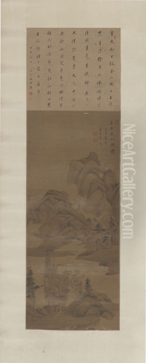 <<dong qi chang zhang gan she li ge tu zhou>> Oil Painting by Dong Qichang