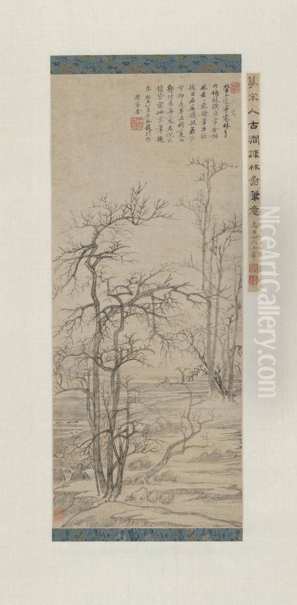 <<wang hui gu jian shu lin tu zhou>> Oil Painting by Wang Hui