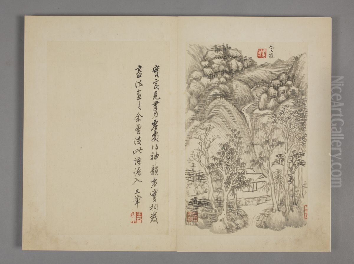 <<wang hui fang gu shan shui ce>> Oil Painting by Wang Hui