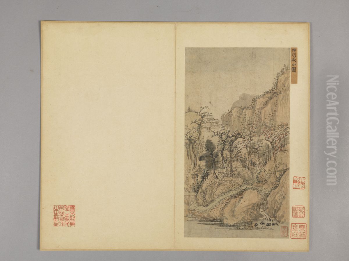 <<wang hui fang gu shan shui ce>> Oil Painting by Wang Hui