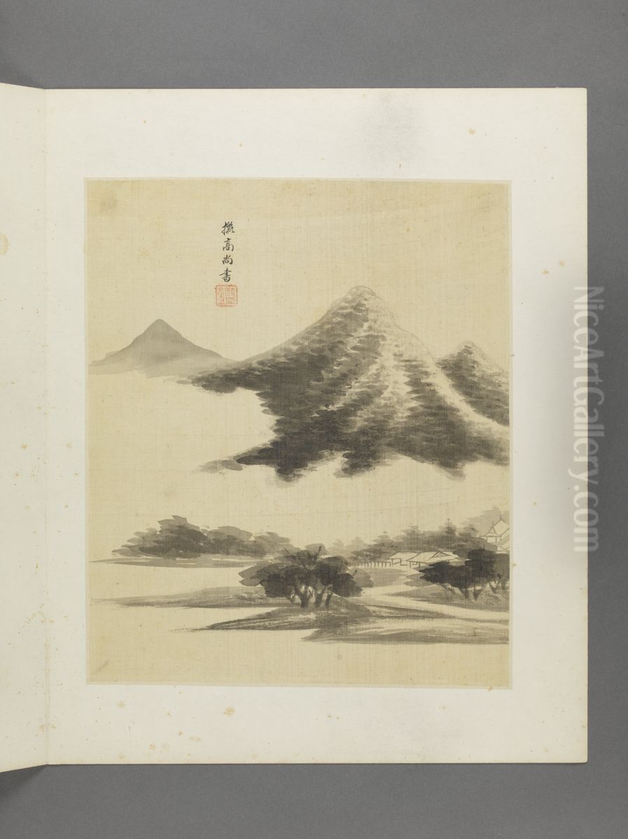 <<wang jian fang gu shan shui ce>> Oil Painting by Wang Jian