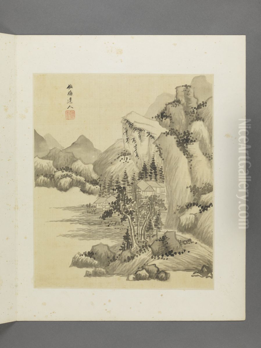 <<wang jian fang gu shan shui ce>> Oil Painting by Wang Jian