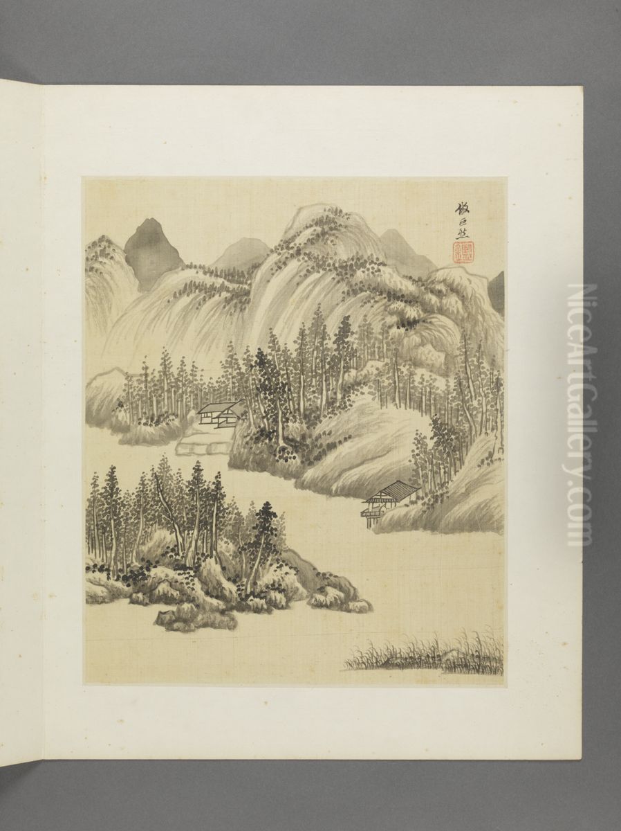 <<wang jian fang gu shan shui ce>> Oil Painting by Wang Jian