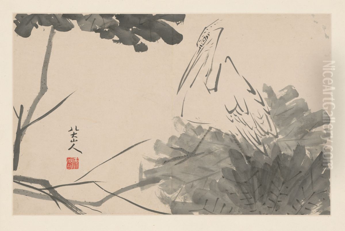 <<zhu da za hua ce>> Oil Painting by Bada Shanren