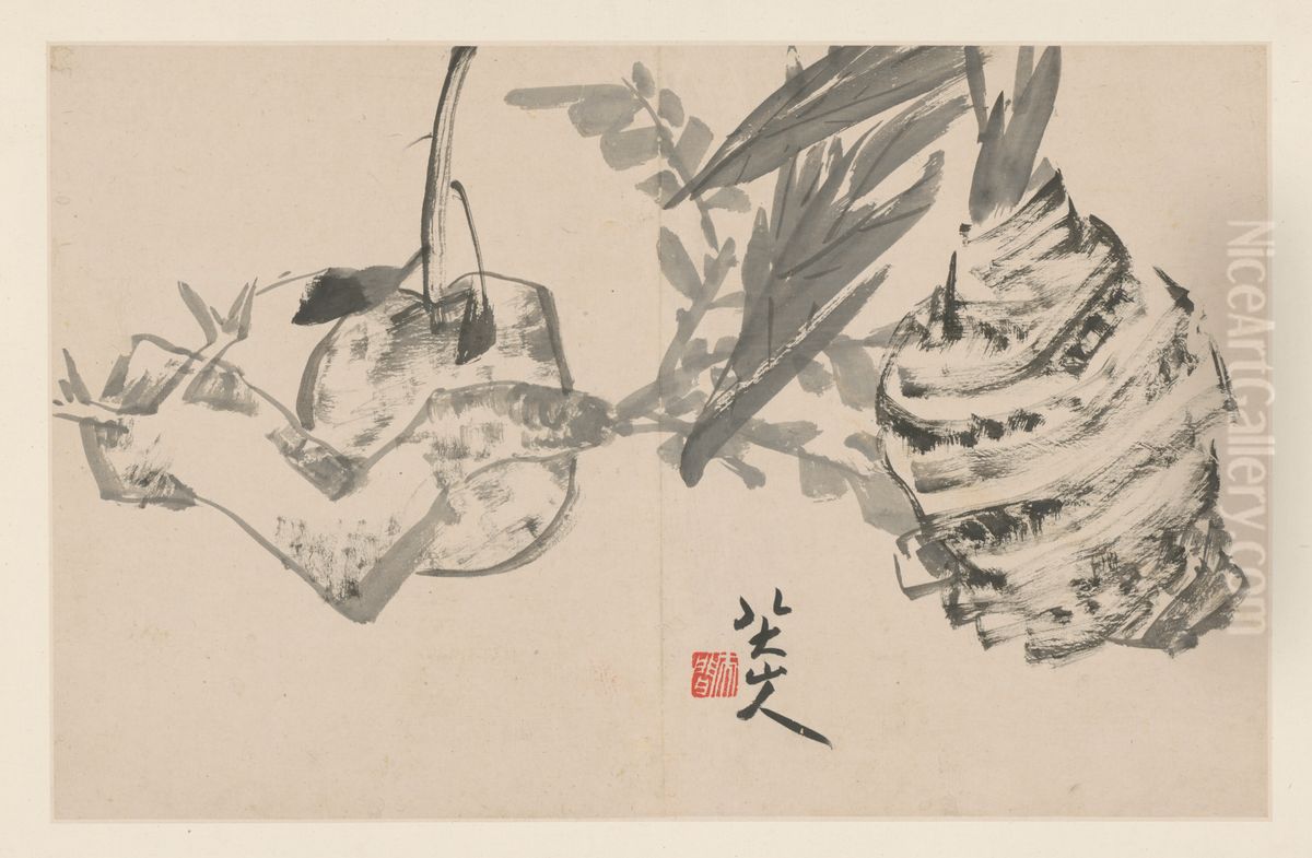 <<zhu da za hua ce>> Oil Painting by Bada Shanren