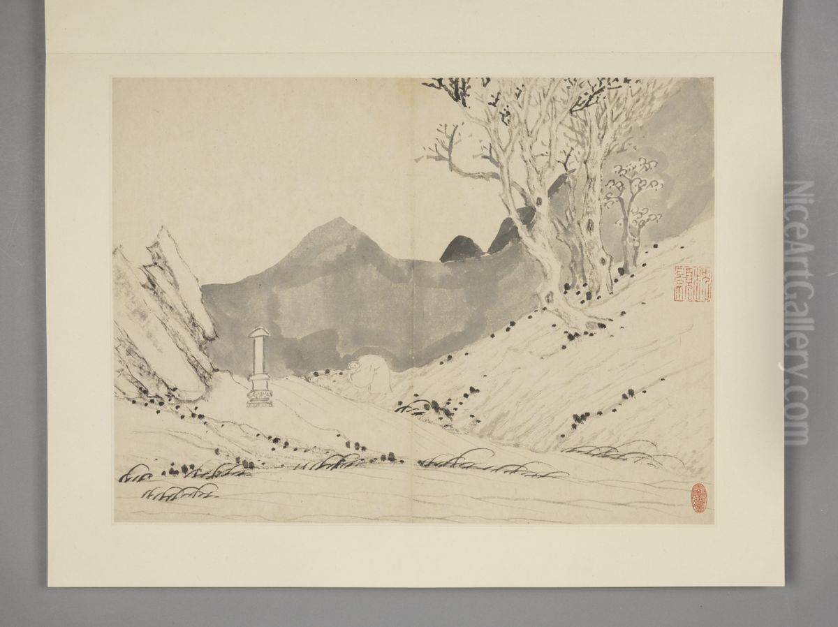 <<chen hao shan shui ce>> Oil Painting by Shen Hao