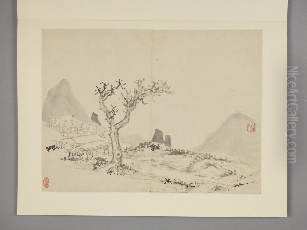 <<chen hao shan shui ce>> Oil Painting by Shen Hao