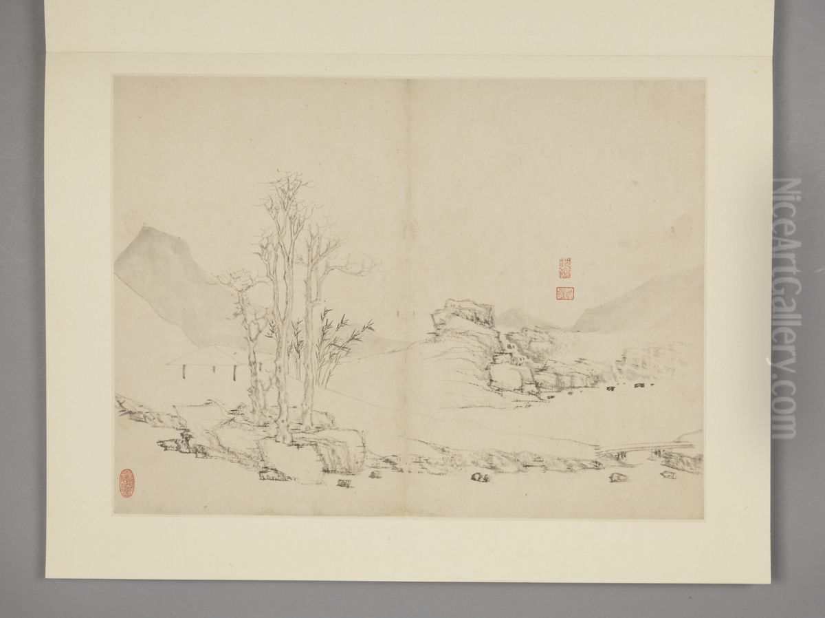 <<chen hao shan shui ce>> Oil Painting by Shen Hao