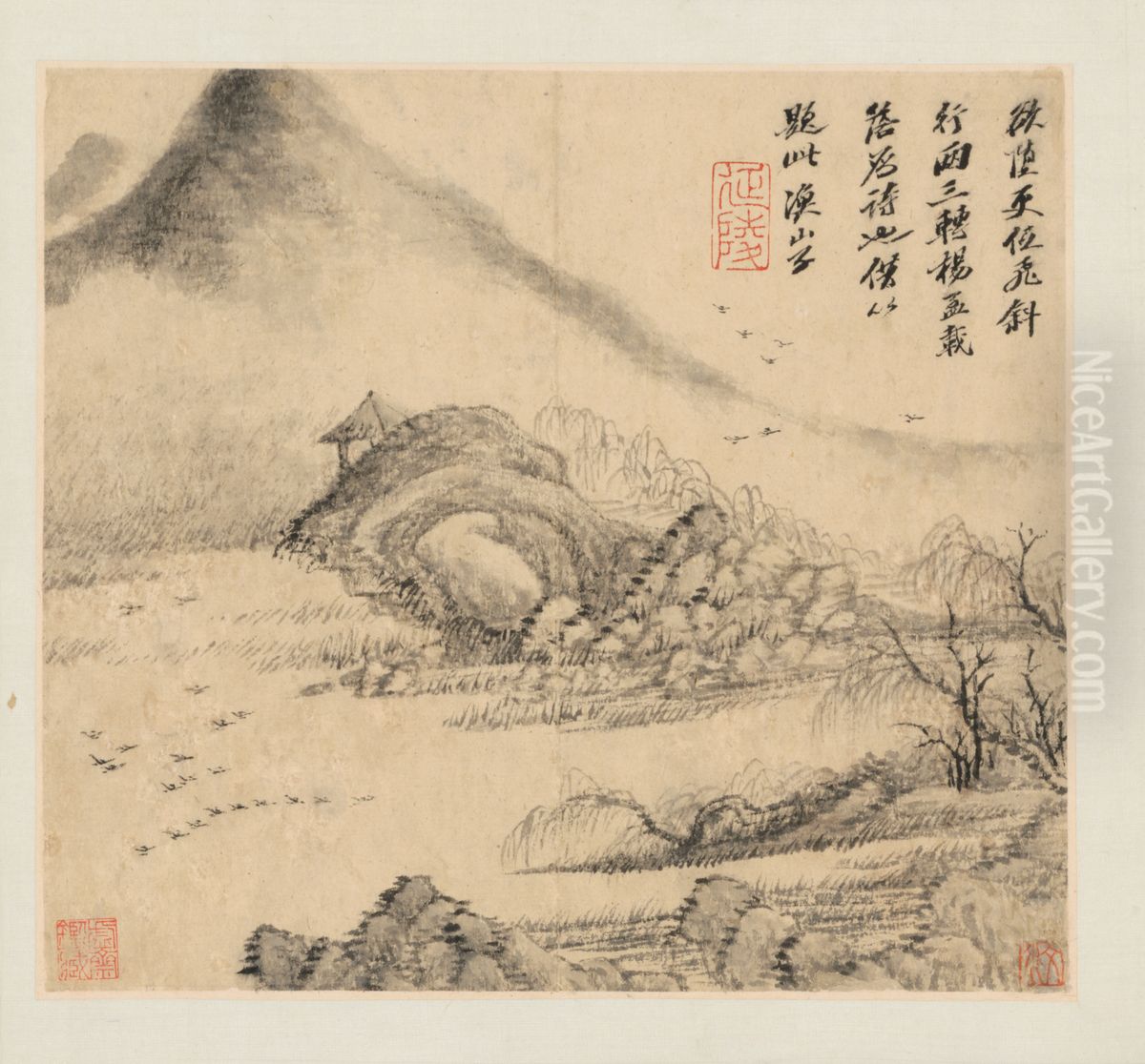 <<wu li shan shui tu ce>> Oil Painting by Wu Li