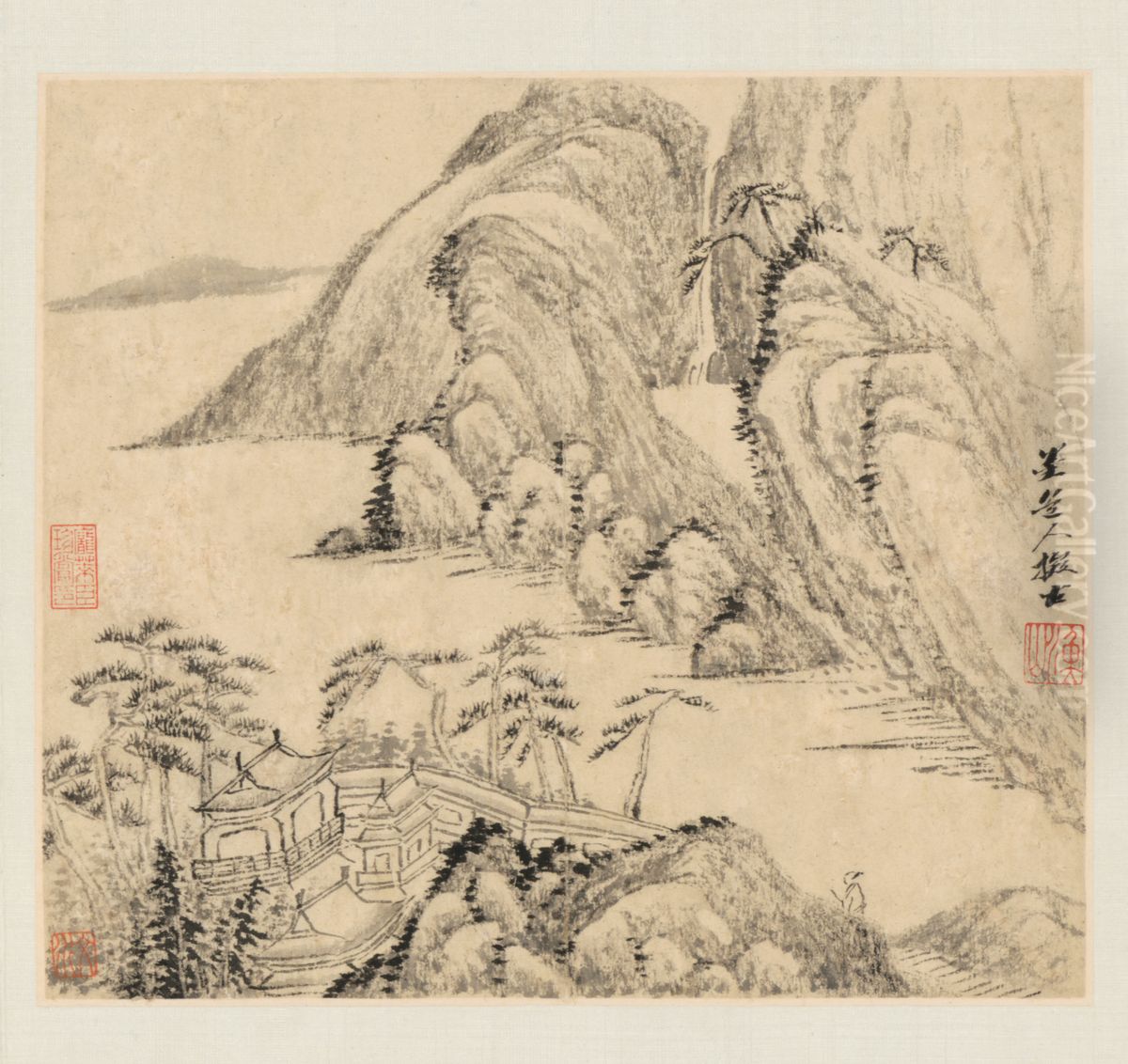 <<wu li shan shui tu ce>> Oil Painting by Wu Li