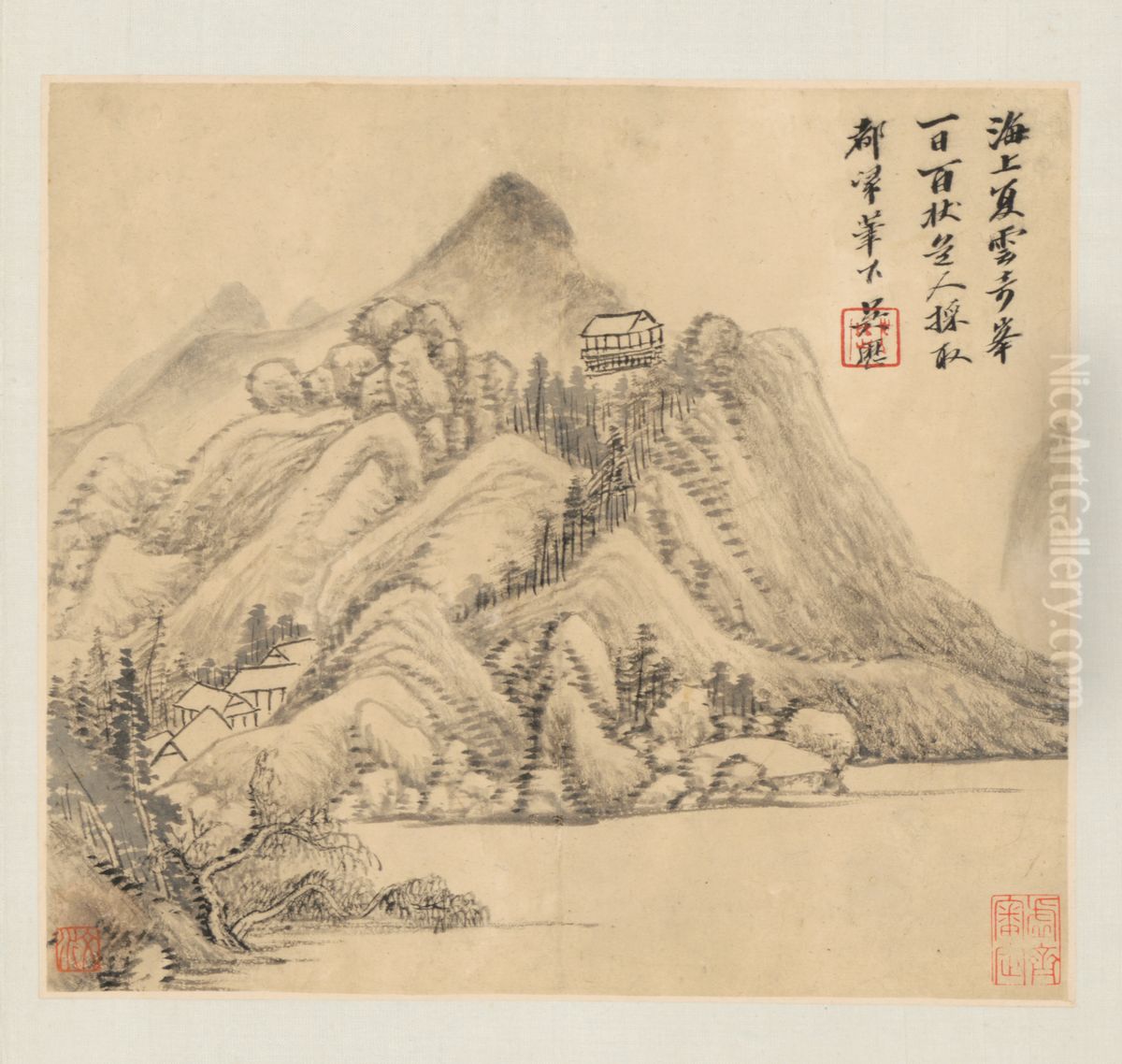 <<wu li shan shui tu ce>> Oil Painting by Wu Li