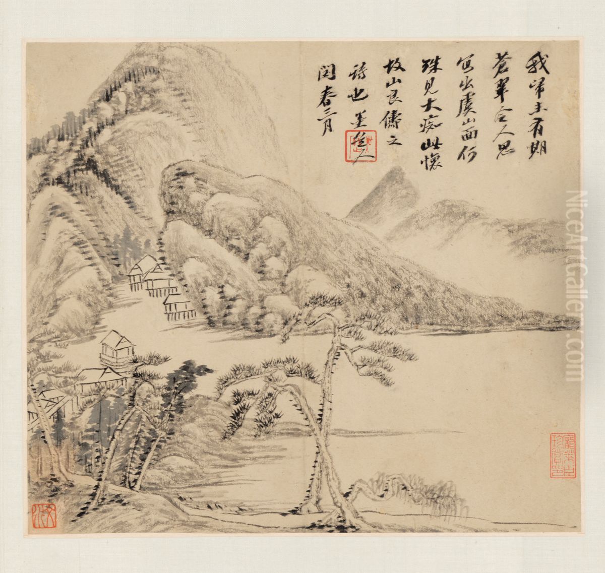 <<wu li shan shui tu ce>> Oil Painting by Wu Li