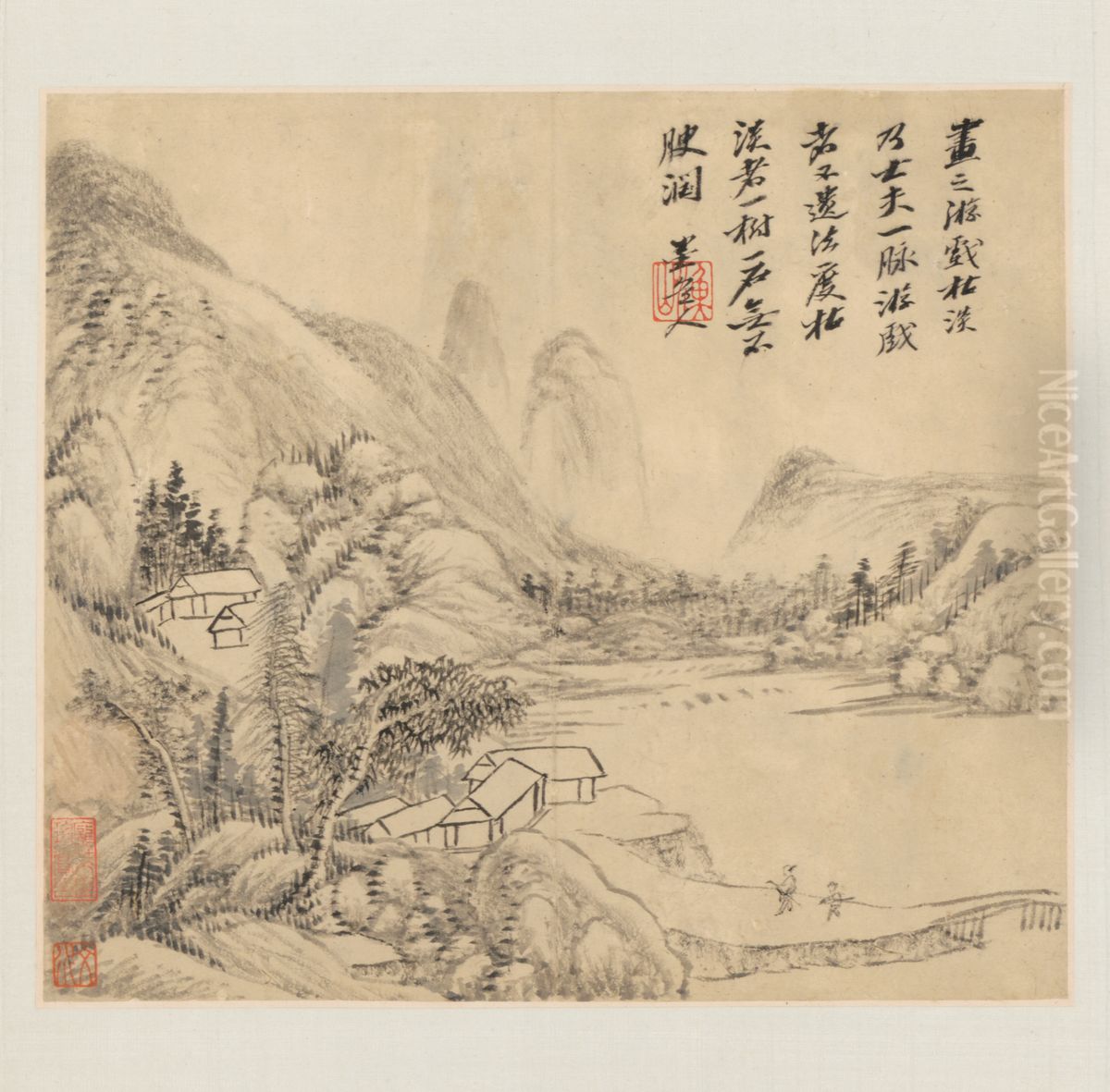 <<wu li shan shui tu ce>> Oil Painting by Wu Li