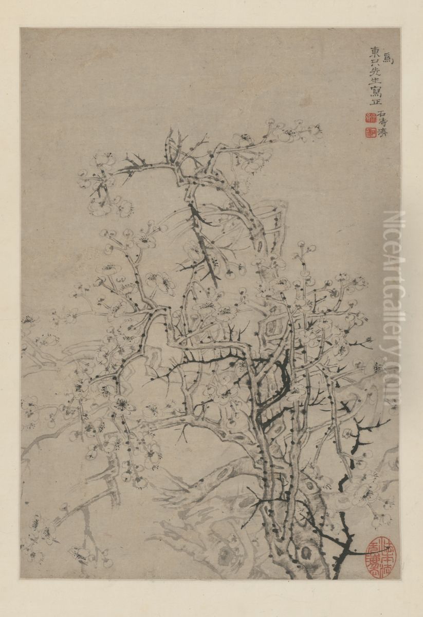 <<yuan ji mo mei tu zhou>> Oil Painting by Shitao Daoji