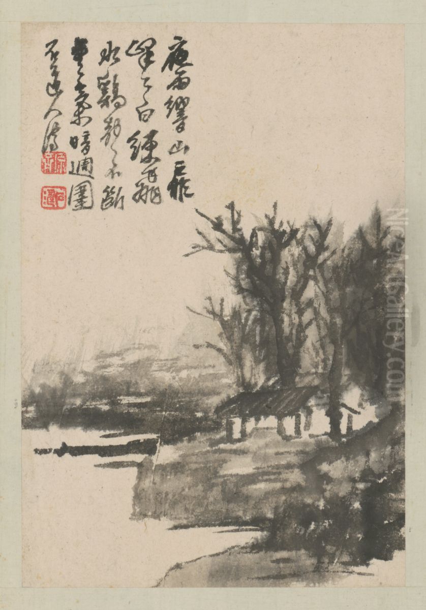 <<yuan ji shan shui tu ce>> Oil Painting by Shitao Daoji