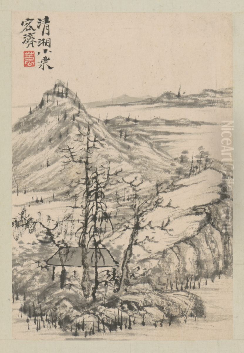 <<yuan ji shan shui tu ce>> Oil Painting by Shitao Daoji